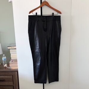 LOFT Black Textured Faux Leather Pants